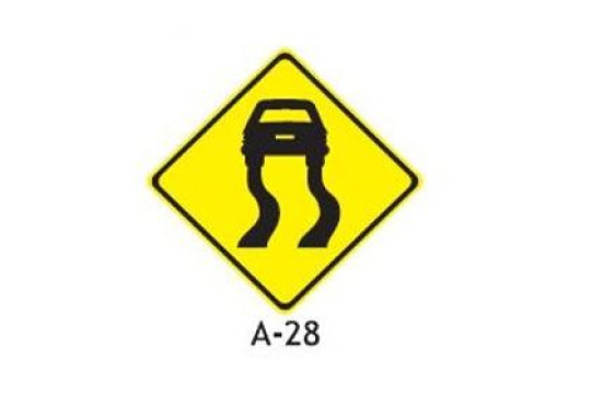 Indique o nome correto da placa A-28: